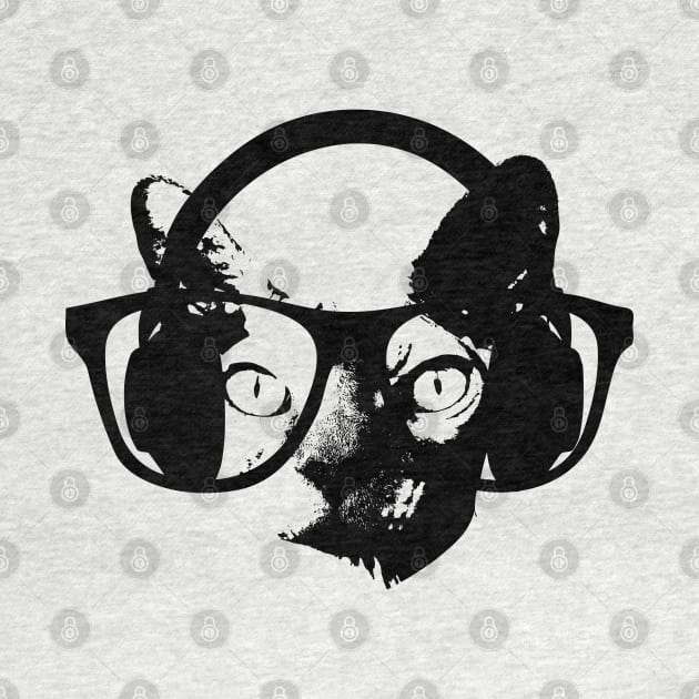 cat with glasses and headphone funny by SpaceWiz95